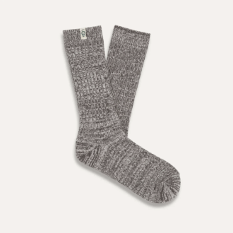 Ribstrikket slouchy crew-sok
