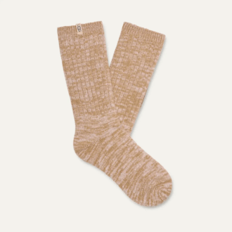 Ribstrikket slouchy crew-sok