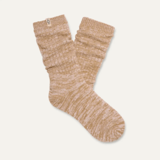 Ribstrikket slouchy crew-sok