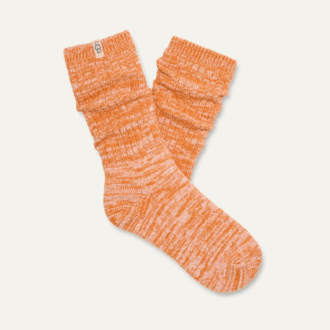 Ribstrikket slouchy crew-sok